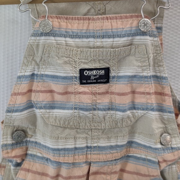 OshKosh Baja Stripe Canvas Shortall - 2T - Picture 4 of 7